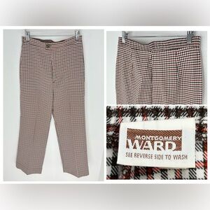 Montgomery Ward Vintage 80’s Pants Size 12 Plaid‎ Wide Leg Retro 27x27